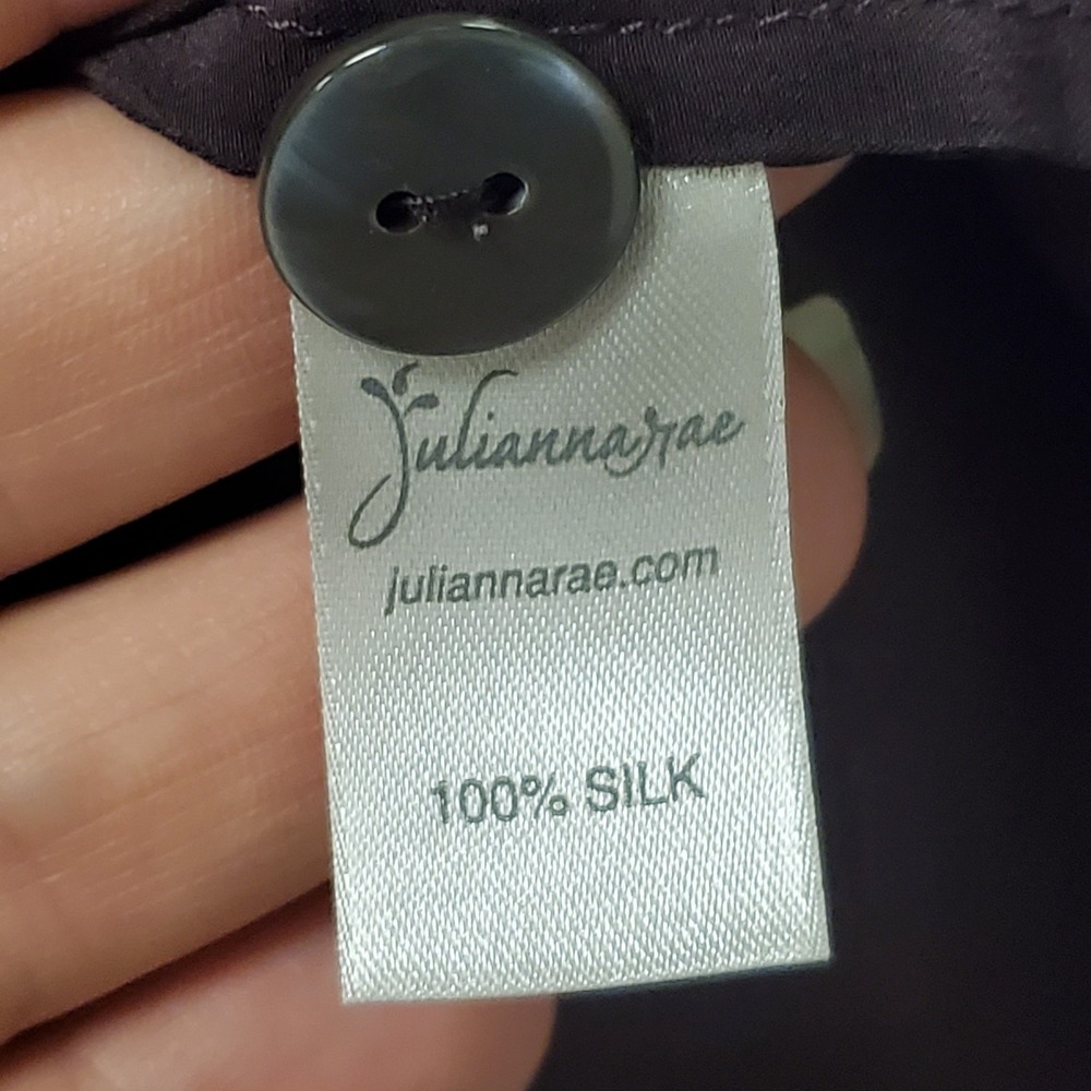 Julianna Rae Womens Top and Bottom Silk Pajama Set Size XXL Purple Quite Luxury - Picture 5 of 16
